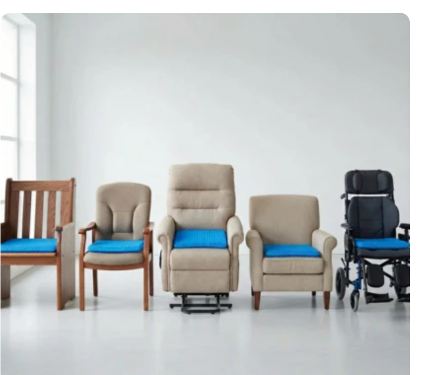 The cushion shown on a row of different chairs