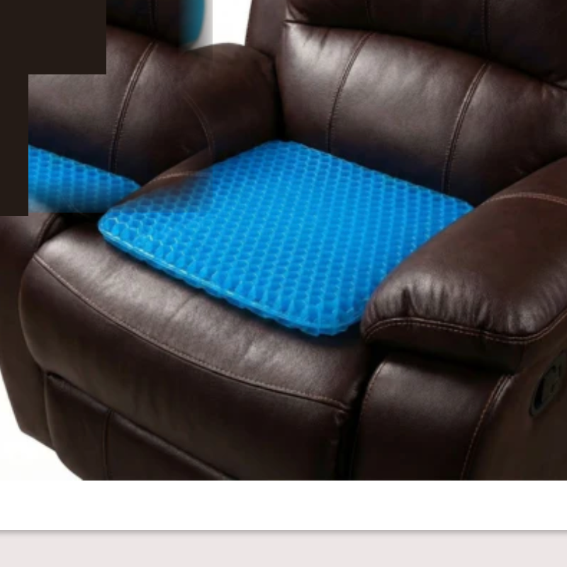 Gel cushion on a brown leather recliner